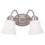 Sea Gull Lighting 44019-962 Westmont Two Light Vanity, Brushed Nickel Finish with Satin White Glass