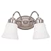 Sea Gull Lighting 44019-962 Westmont Two Light Vanity, Brushed Nickel Finish with Satin White Glass