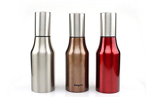 Excelity® Stainless Steel 17oz Oil & Vinegar Bottles Cruet Set with Cover, Set of 3