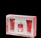 Lancome Magnifique Gift Set 30ml edp, 50ml body perfume veil, 50ml shower perfume caress in a red with silver presentation box
