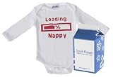 Spoilt Rotten - Loading Nappy Long Sleeve Babygrows / Bodysuit Alternative Baby Clothes 100% Organic Sizes 0-6 months WHITE/BLACK + in funky Milk Carton