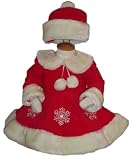 On Sale! New Red Mrs Claus Fur Snowflake Dress & Hat