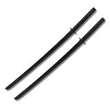 2 Black Bokens Wood Practice Swords, Wooden Daitos Training Katana