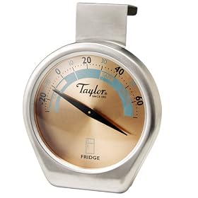 Taylor Gourmet Refrigerator Thermometer - Stainless Steel/Copper