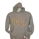 Heather Gray Champion UCLA Bruins Hooded Sweatshirt with Sky Blue and Gold Stitched Lettering
