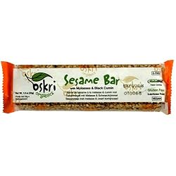 Oskri Sesame Bars with Molasses & Black Cumin, Gluten Free, 1.9-Ounce Bars (Pack of 18)