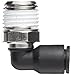 Legris 3109 56 14 Nylon & Nickel-Plated Brass Push-to-Connect Fitting, 90 Degree Elbow, 1/4