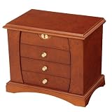 "Montgomery" Mele & Co. Burlwood Walnut Finish Jewelry Box