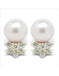 Rosette Japanese Akoya Cultured Pearl Earring
