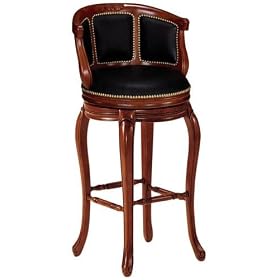 Regency Swivel Bar Stool With Upholstered Back