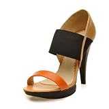 Brand New Summer Fashion Elastic Strap Womens Platform Pump High Heels Sandals Shoes