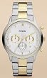 Fossil #FS4643 Men's Two Tone Stainless Steel Classic Retro Ansel Chronograph Watch