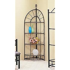 <b>NEW GLASS CORNER RACK IN BLACK FINISH, BEDROOM DECOR</b>