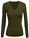 TL Womens Variety Comfy Solid V-Neck Long Sleeve Thermal Basic Tops