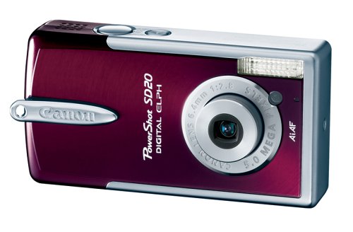 Canon Powershot SD20 5MP Ultra Compact Digital Camera (Garnet)