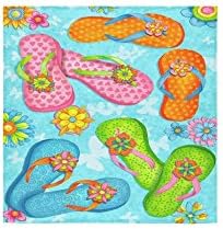 Flip Flops Design, Slippers Art Custom Hand Towel Bathroom Shower Towels Soft and Comfortable 80% Polyester 20% Cotton, (13" x 13")