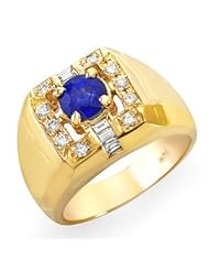 1.45 Ct Ceylon Blue Sapphire and Diamond Ring 14k Gold