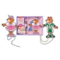 Lacing Bear Dress-up and Primary Lacing Beads Bundle by Melissa and Doug
