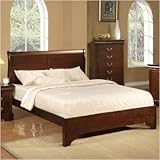Eastern King Low Profile Sleigh Bed in Cappuccino