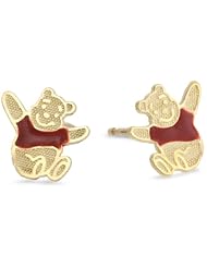 Disney Winnie The Pooh 10kt Gold Girls Stud Earrings