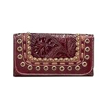 American West Sedona Sunsets Collection Ladies Tri Fold Wallet Gold Toned Stitching by American West