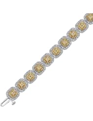 Yellow Diamond and Diamond Bracelet 4 3/4ctw
