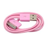 iPhone 4s pink USB Data Transfer/ Charging / PC Connectivity cable - supports iPhone 4s, iPhone 4, iPhone 3GS, iPhone 3G, iPod Classic, iPod Nano, iPAD, iPAD2 with Dock connectors [Pink Colour]