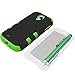 Galaxy S4 Case, MagicMobile® Hybrid Impact Shockproof Protective Case for Samsung Galaxy S4 Cover Hard Armor Shell and Soft Silicone Skin Layer [ Black -Green ] with Screen Protector and Stylus