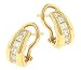 6Channel Set Princess J Hoop Diamond Earrings .75cttw