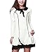 Allegra K Women Doll Collar Long Sleeve Lace Panel Dress S White
