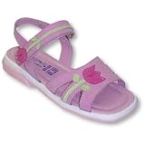 Kid Express Toddler Girls Pink Nubuck Sandal With Tulips ~ Tasha SIZE 9