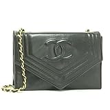 [中古][訳あり](シャネル)CHANEL ソフトカーフスキン チェーンショルダーバッグ ブラック 並行輸入 CHANEL 中古
