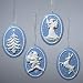 CAMEO TREE, SANTA & DEER ORNAMENTS