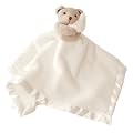Kiddopotamus Huggacub Luxe Security Blanket Double Velboa with Satin Trim, Invory
