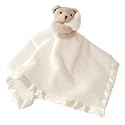 Kiddopotamus Huggacub Luxe Security Blanket Double Velboa with Satin Trim, Invory