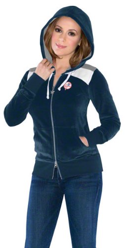 New York Yankees Women's Velour Comeback Full-Zip Hoodie - by Alyssa Milano at Amazon.com
