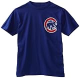MLB Boys' Chicago Cubs Official Wordmark Short Sleeve Basic Tee by Majestic (Deep Royal, Medium)