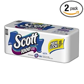 Scott Bath Tissue, White, 20-Count Packages (Pack of 2) by Scott