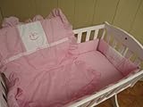 Baby Doll Bedding Gingham Port-a-Crib Bedding Set, Rocking Horse Pink