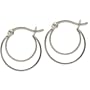 Signature Sterling Silver Double Hoop Earrings SS/TF