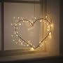 Metal Heart Wreath with 40 Clear Fairy Light Bulbs by Lights4fun