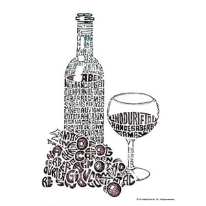 Canvas Gallery Wrap Wine Glass Reds Text Art Print Poster - 8x10 by Rich and Framous