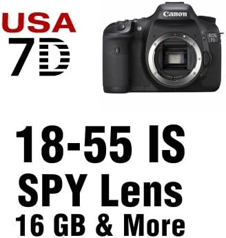Canon EOS 7D Digital SLR Camera 5 Lens Kit with 18-55mm IS, Fisheye 0.18x, DSLR Spy, 58mm 2X Telephoto, 58mm Wide Angle, 16 GB and More