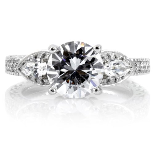 Viona\'s 3 TCW Antique CZ Three Stone Ring - Final Sale