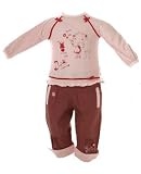: Deux Par Deux Pink and Red Dot Top and Mauve Pant Set