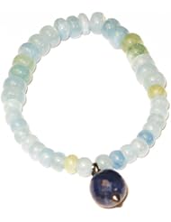 Genuine Gemstones Beaded Stretch Bracelet Sterling Silver Handmade Jewelry