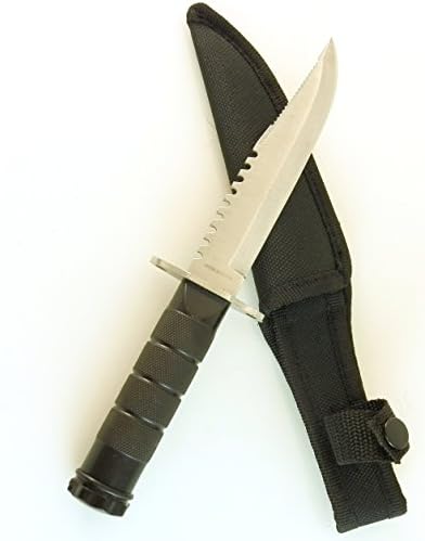 Tactical Hunting Survival Knife Kit - Matches, Hook, String in Water Proof Handle