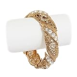 Marcasite Gold Tone Rhinestone Bangle Stretch Bracelet Fashion Jewelry