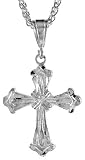 Sterling Silver 1 9/16 (40 mm) Diamond Cut Cross Pendant