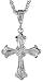 Sterling Silver 1 9/16 (40 mm) Diamond Cut Cross Pendant